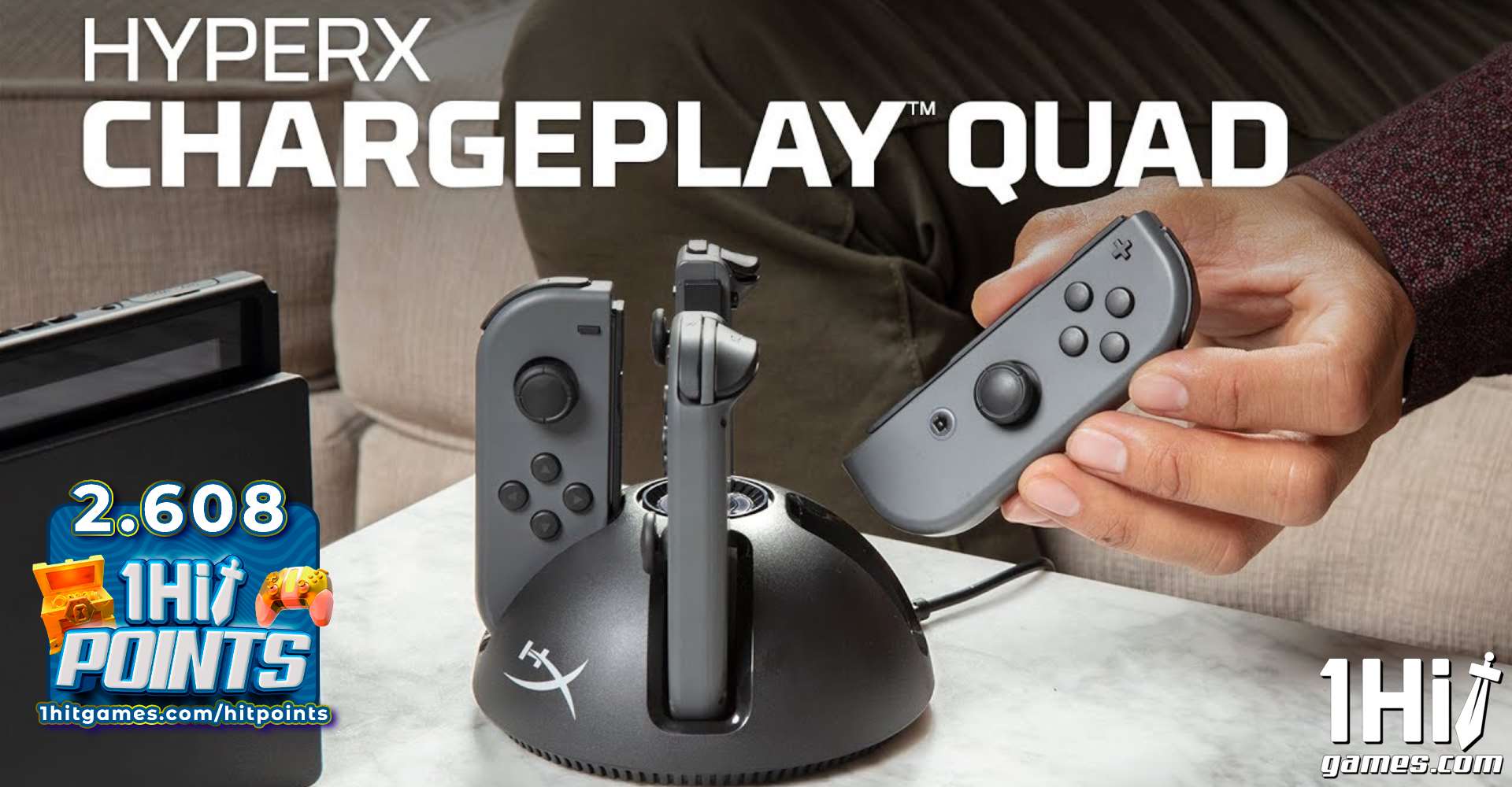 Carregador HyperX ChargePlay Quad para Joy-con