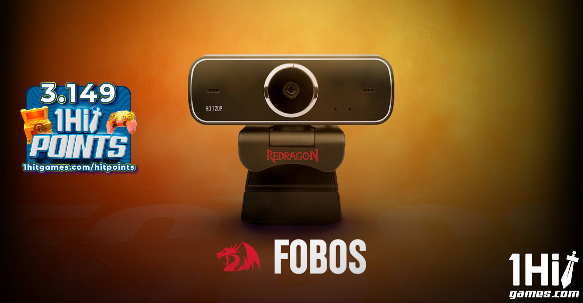 Webcam Gamer e Streamer Redragon Fobos