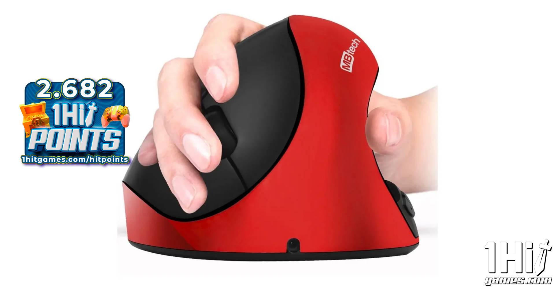 Mouse Óptico Vertical Wireless Ergonômico – MBTech