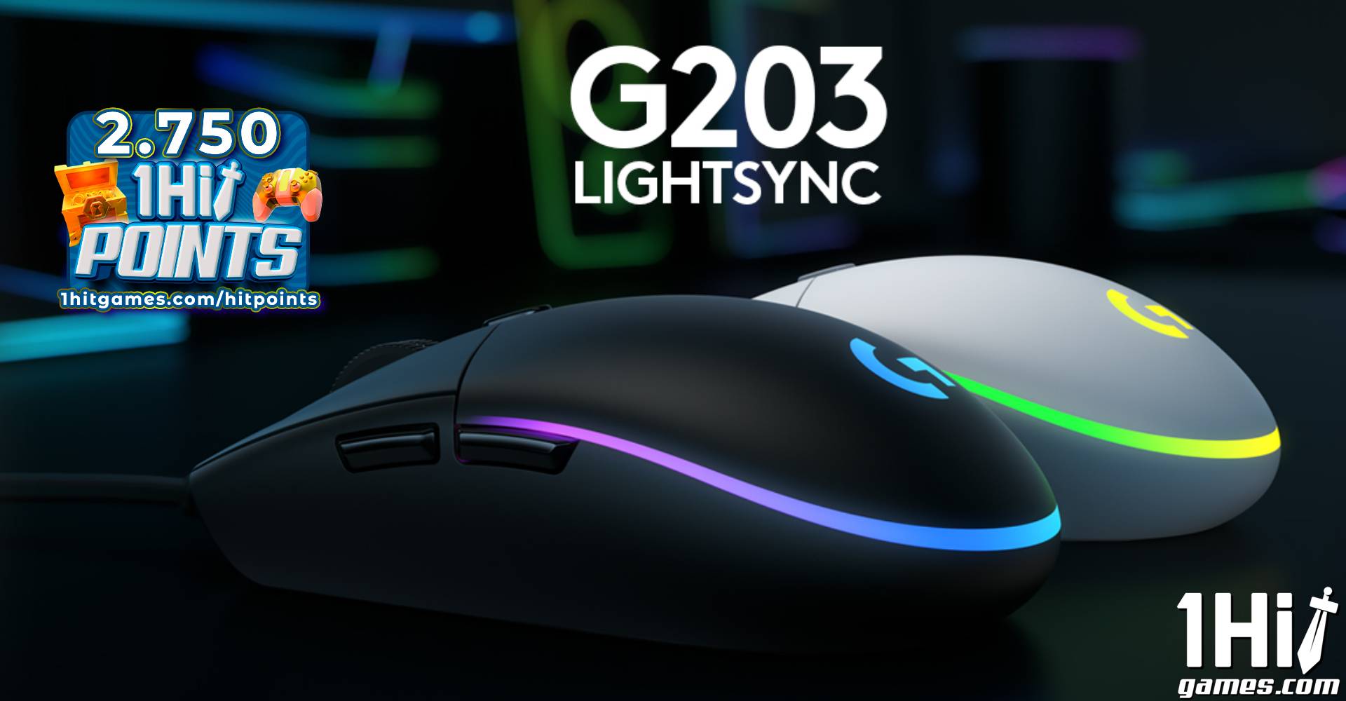 Mouse Gamer G203 Onda de cor RGB – Logitech